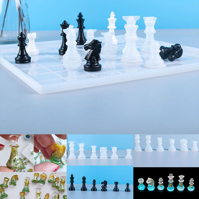 NOT AS LONG diy glue mold three-dimensional chess silicone mold large,  medium and small chess board silicone mold mirror resin - AliExpress